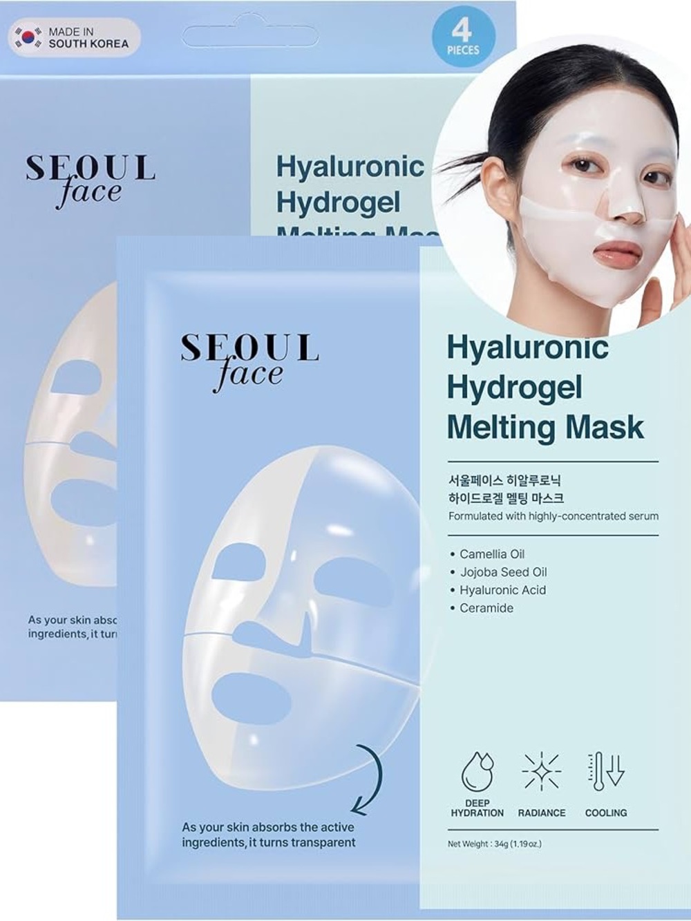 Hyaluronic Hydrogel Melting Mask – Hydrating Sheet (4 Pack)